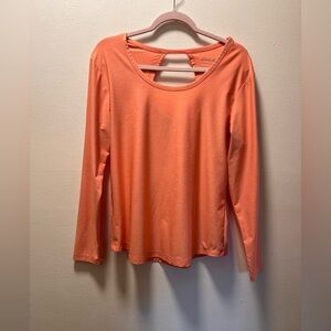 Eddie Bauer Sporty Chic Casual Stylish Tunic Keyhole Back Shirt, Sz M, W, Orange